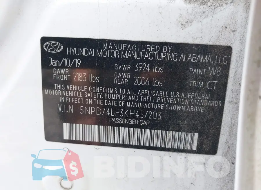 5NPD74LF3KH457203 Photo# 9