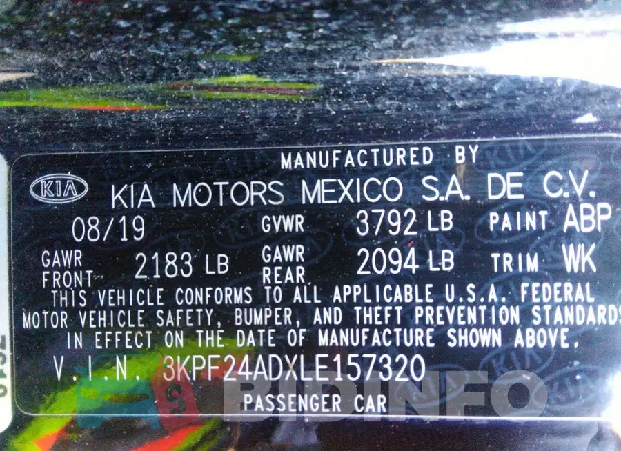 3KPF24ADXLE157320 Photo# 9