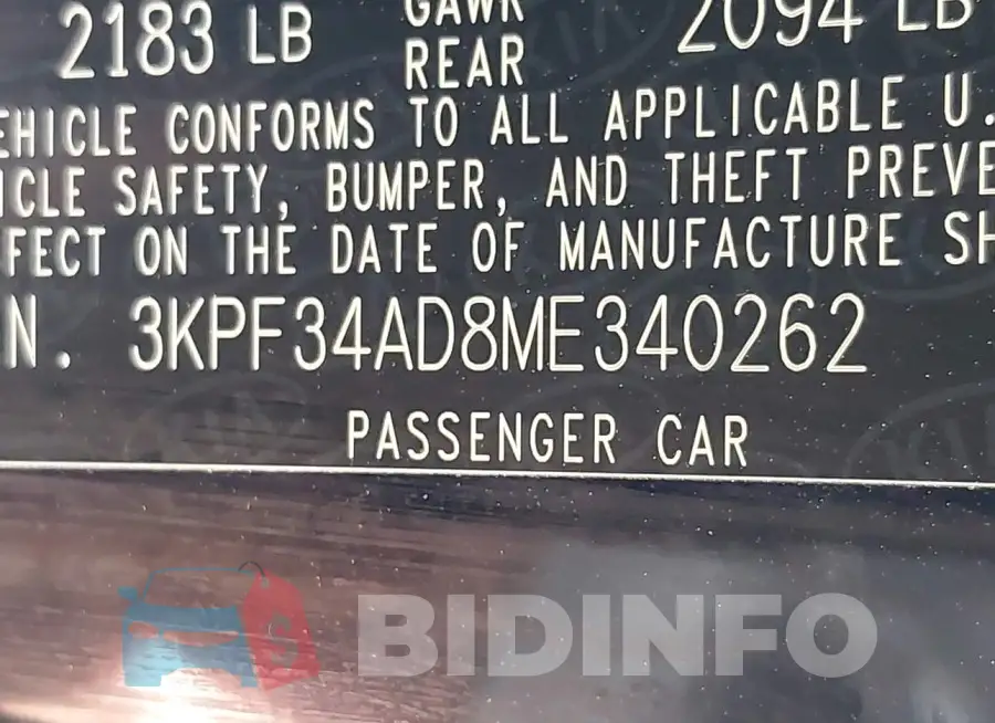 3KPF34AD8ME340262 Photo# 9