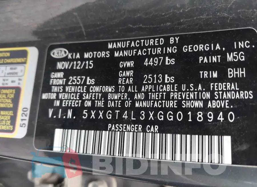 5XXGT4L3XGG018940 Photo# 9