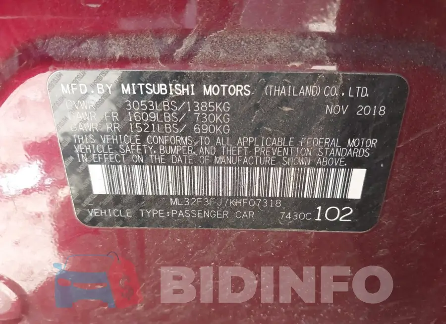 ML32F3FJ7KHF07318 Photo# 9