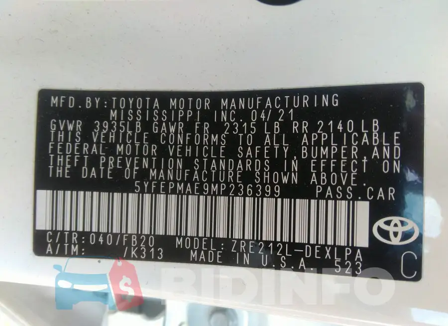 5YFEPMAE9MP236399 Photo# 9