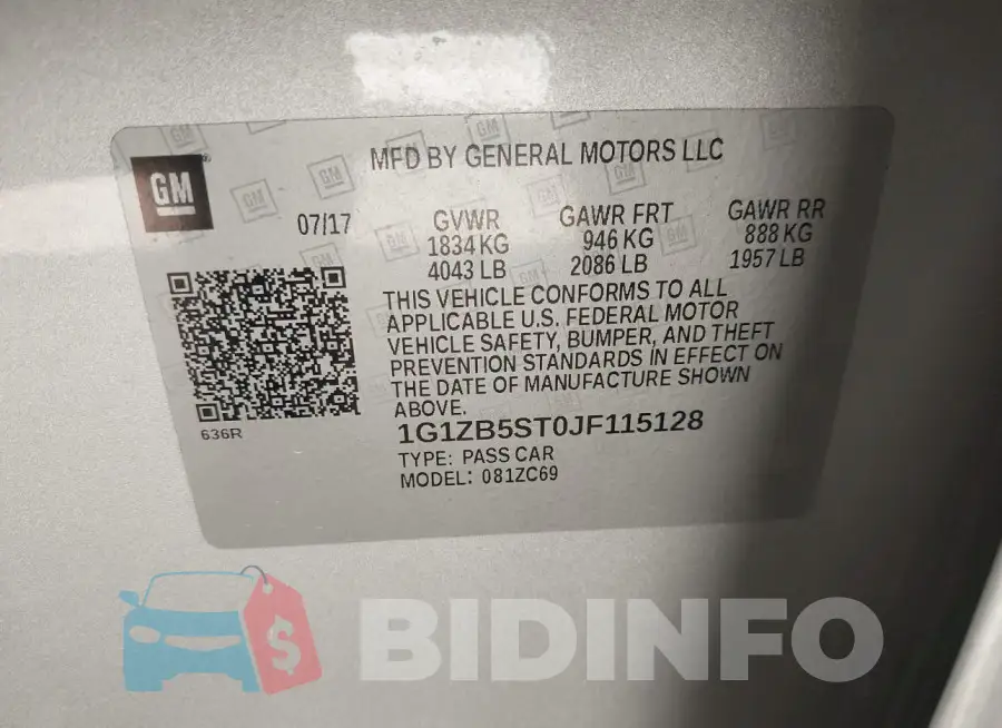 1G1ZB5ST0JF115128 Photo# 9