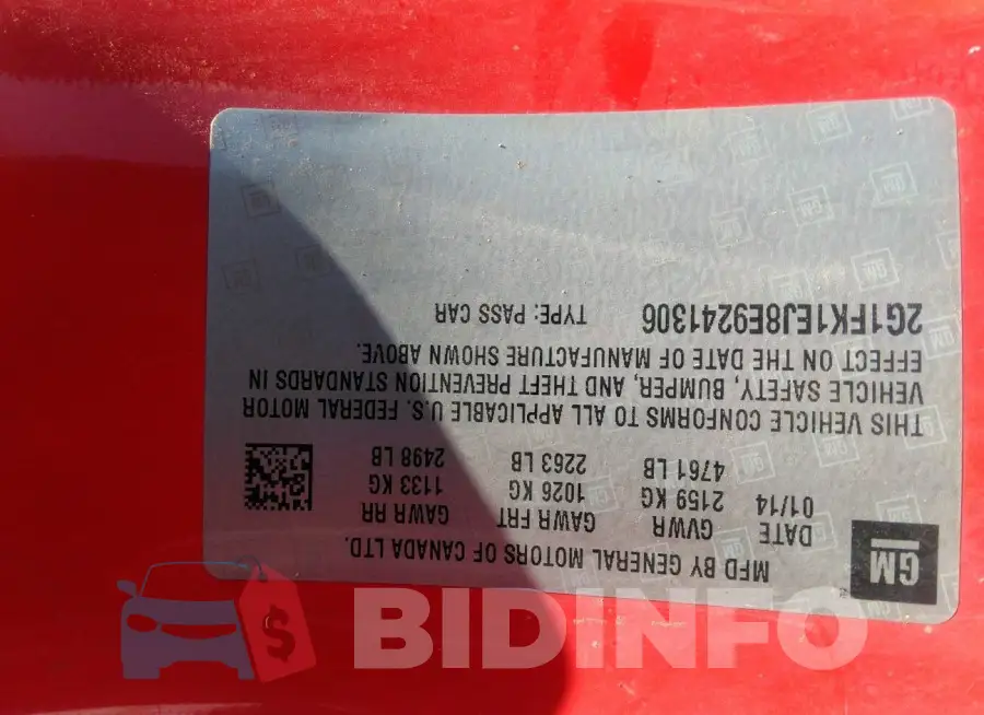2G1FK1EJ8E9241306 Photo# 9