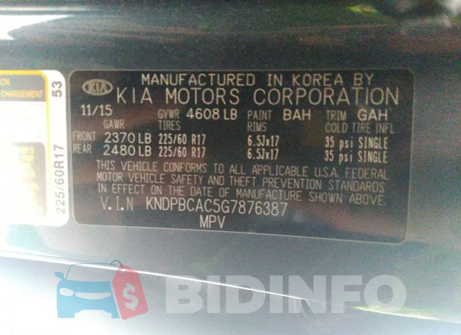 KNDPBCAC5G7876387 Photo# 9