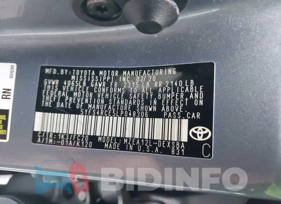5YFS4RCE5LP048306 Photo# 9