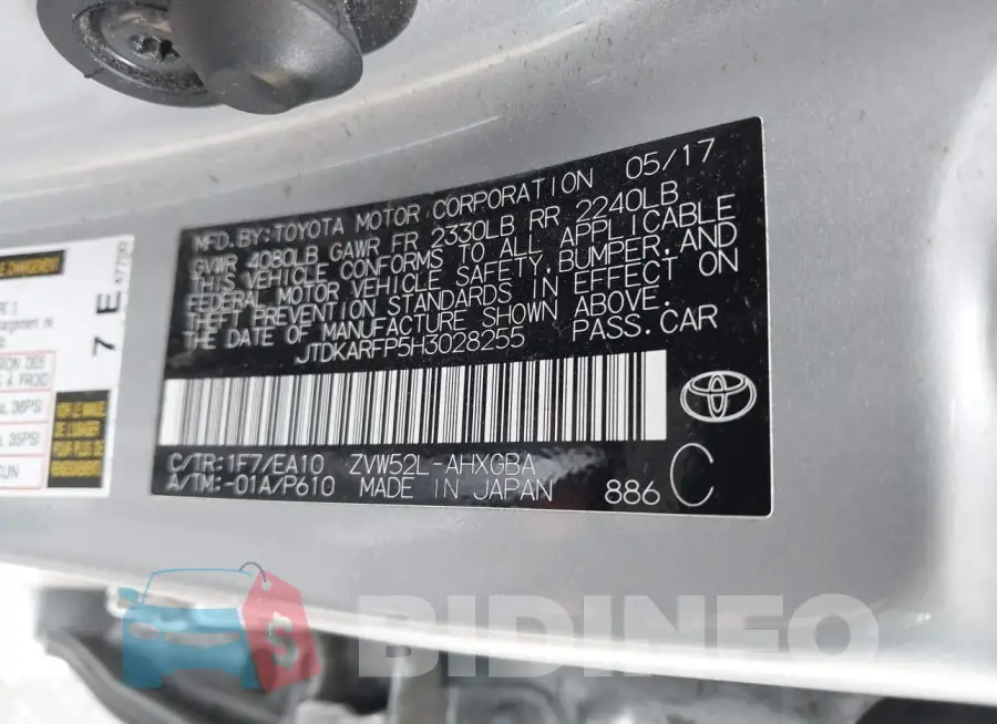 JTDKARFP5H3028255 Photo# 9