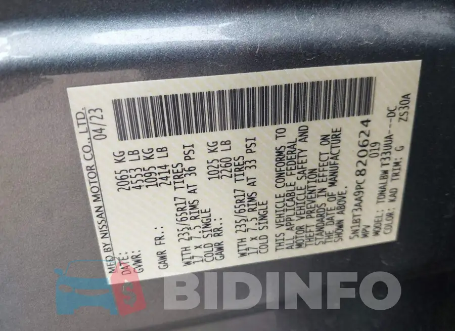 5N1BT3AA9PC820624 Photo# 9