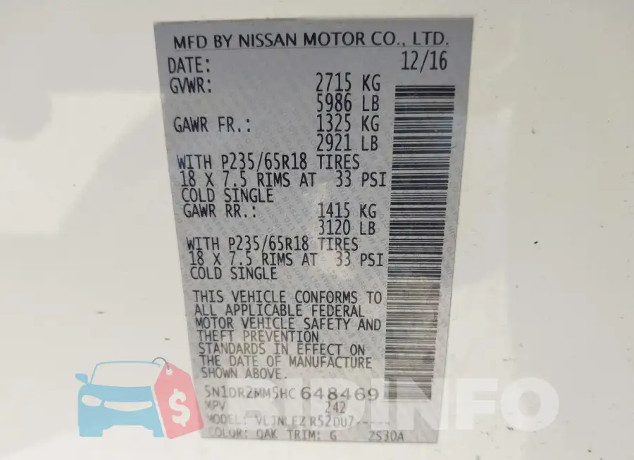 5N1DR2MM5HC648469 Photo# 9