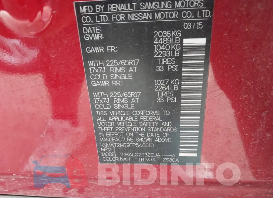 KNMAT2MT9FP548610 Photo# 9