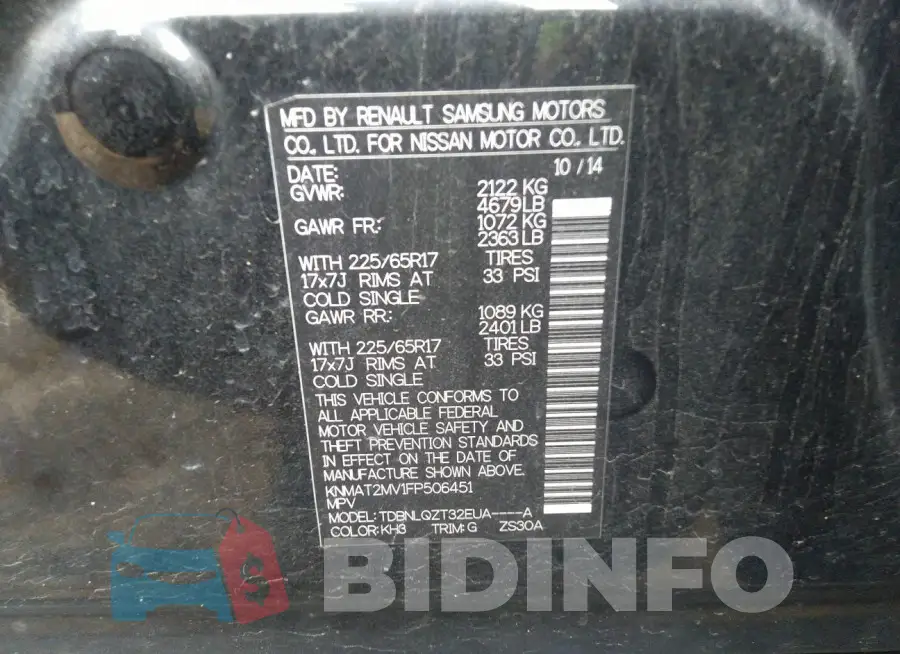 KNMAT2MV1FP506451 Photo# 9