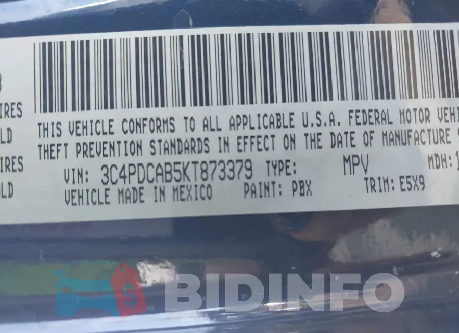 3C4PDCAB5KT873379 Photo# 9
