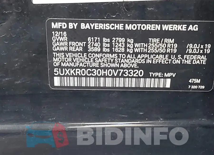 5UXKR0C30H0V73320 Photo# 9