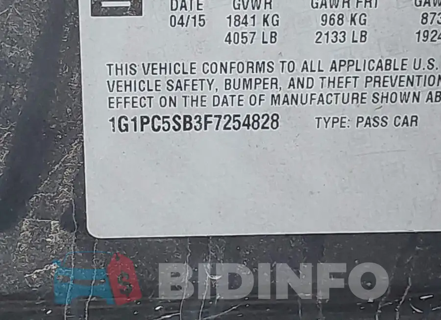 1G1PC5SB3F7254828 Photo# 9
