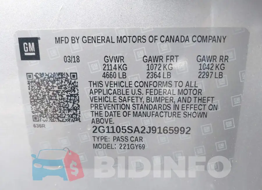 2G1105SA2J9165992 Photo# 9