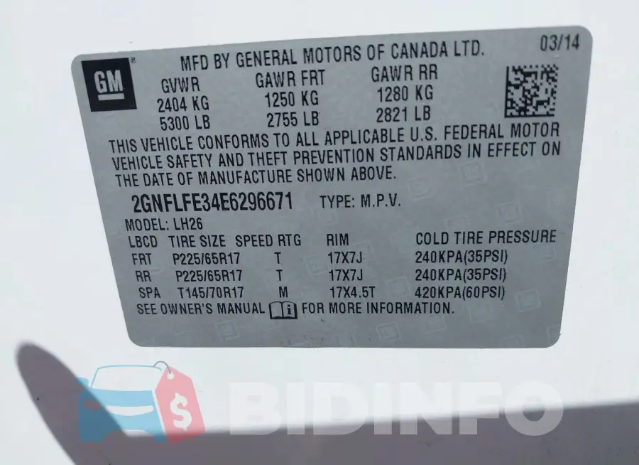 2GNFLFE34E6296671 Photo# 9