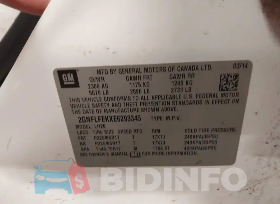 2GNFLFEKXE6293345 Photo# 9