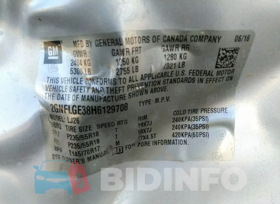 2GNFLGE38H6129708 Photo# 9