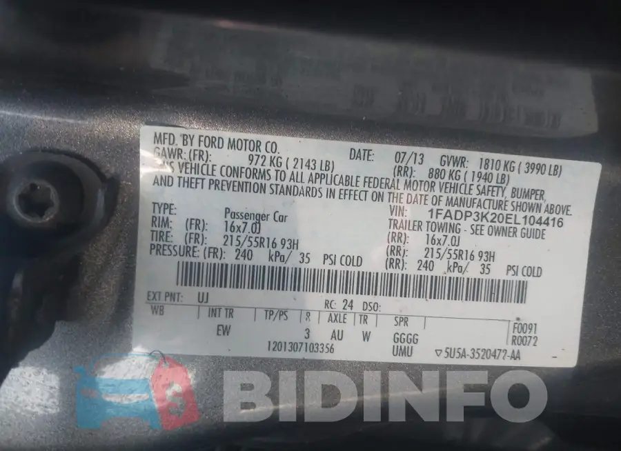 1FADP3K20EL104416 Photo# 9