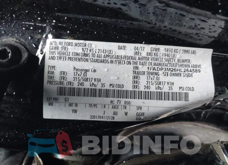 1FADP3M26HL264589 Photo# 9
