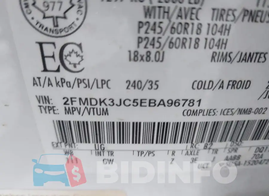 2FMDK3JC5EBA96781 Photo# 9