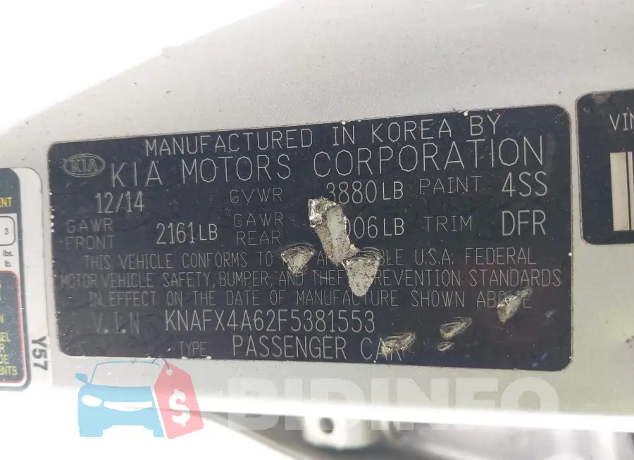 KNAFX4A62F5381553 Photo# 9