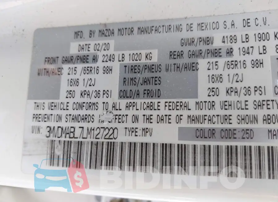 3MVDMABL7LM127220 Photo# 9