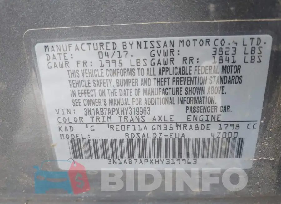 3N1AB7APXHY319963 Photo# 9