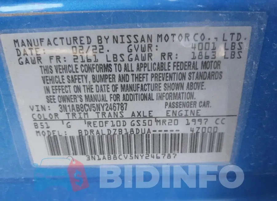 3N1AB8CV5NY246787 Photo# 9