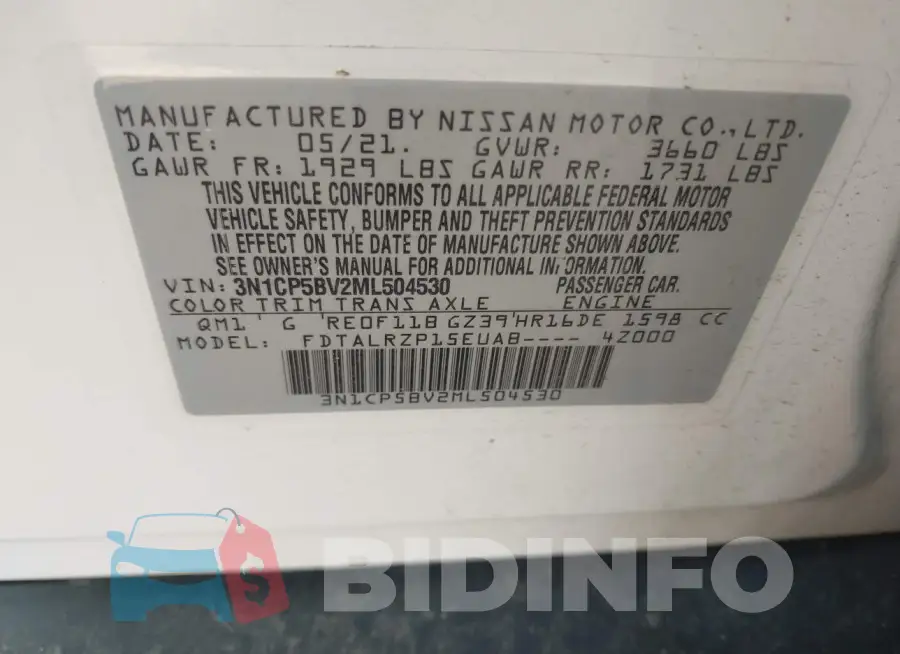 3N1CP5BV2ML504530 Photo# 9