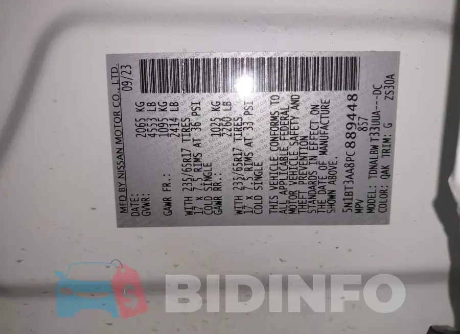 5N1BT3AA8PC889448 Photo# 9