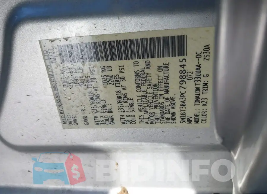 5N1BT3BA3PC798845 Photo# 9
