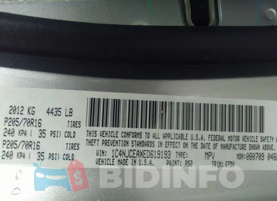 1C4NJCEAXED619193 Photo# 9