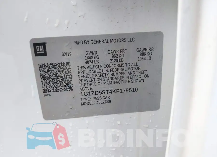1G1ZD5ST4KF179510 Photo# 9