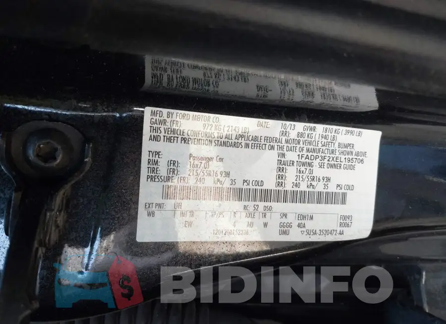 1FADP3F2XEL195706 Photo# 9