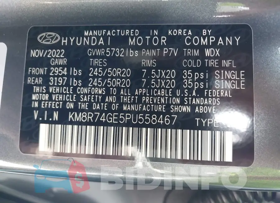 KM8R74GE5PU558467 Photo# 9
