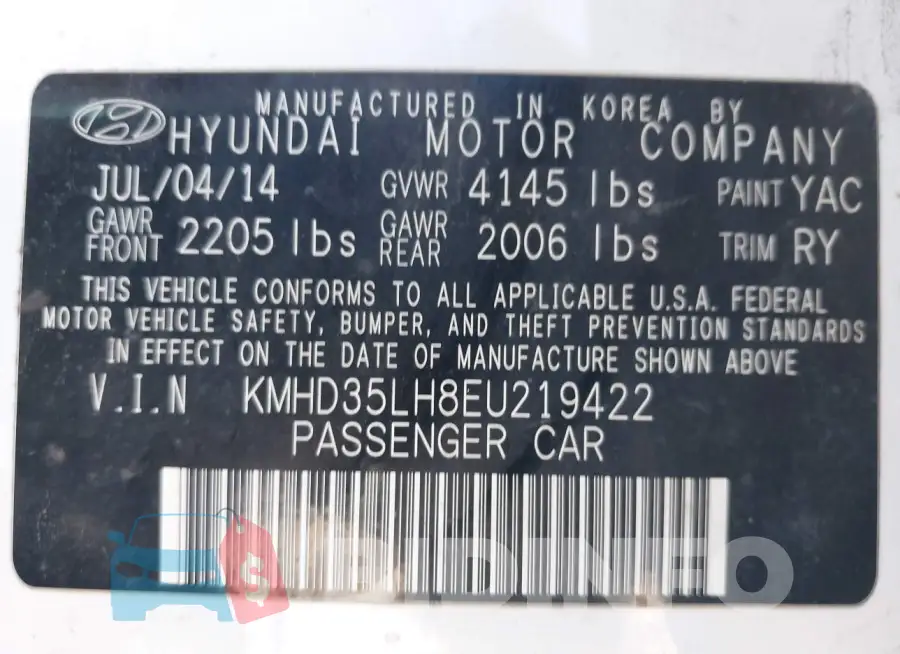 KMHD35LH8EU219422 Photo# 9