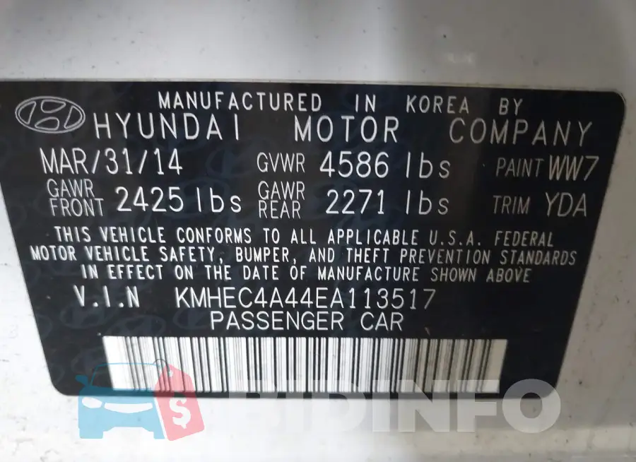 KMHEC4A44EA113517 Photo# 9