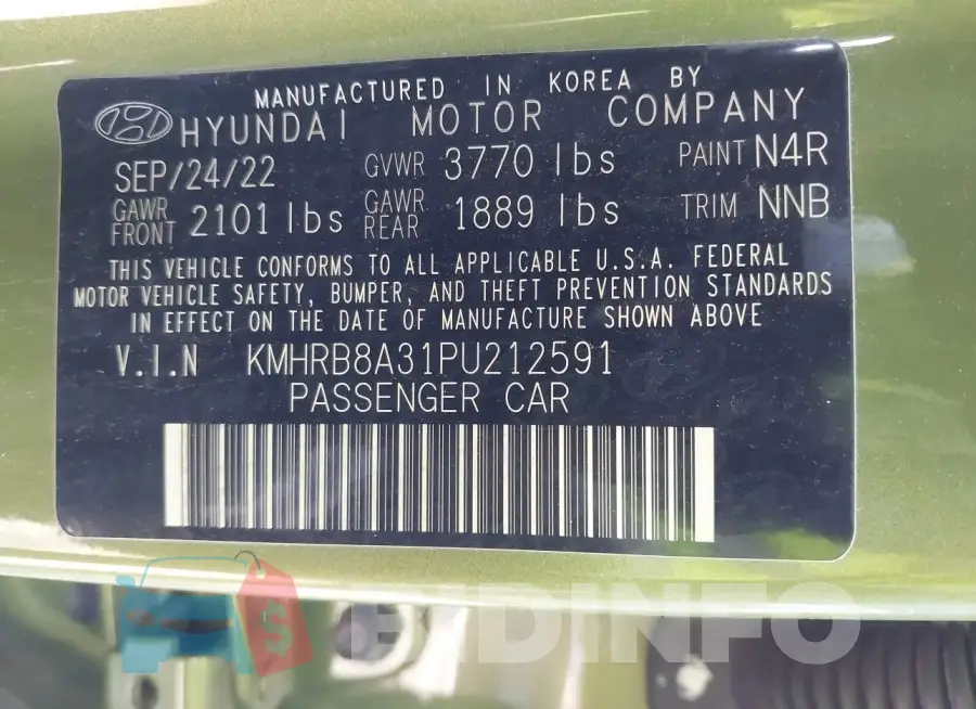 KMHRB8A31PU212591 Photo# 9