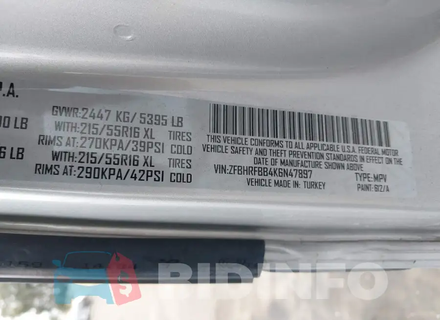 ZFBHRFBB4K6N47897 Photo# 9