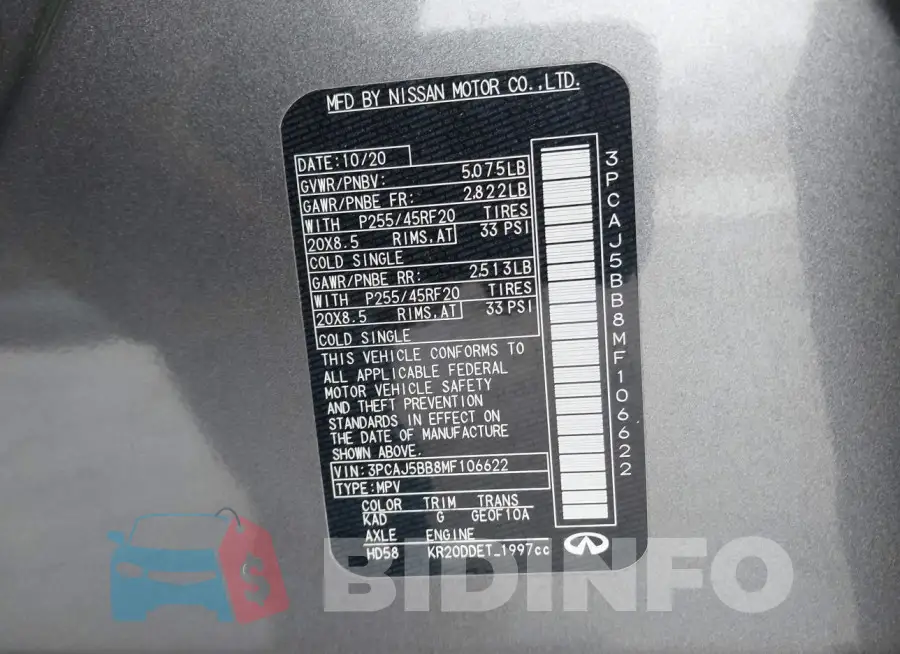 3PCAJ5BB8MF106622 Photo# 9