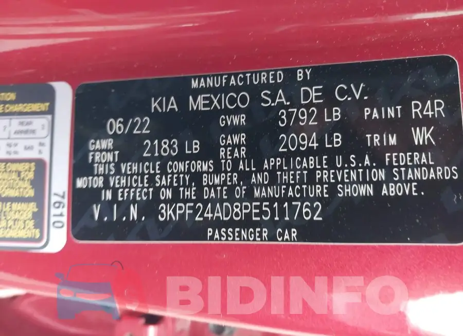 3KPF24AD8PE511762 Photo# 9