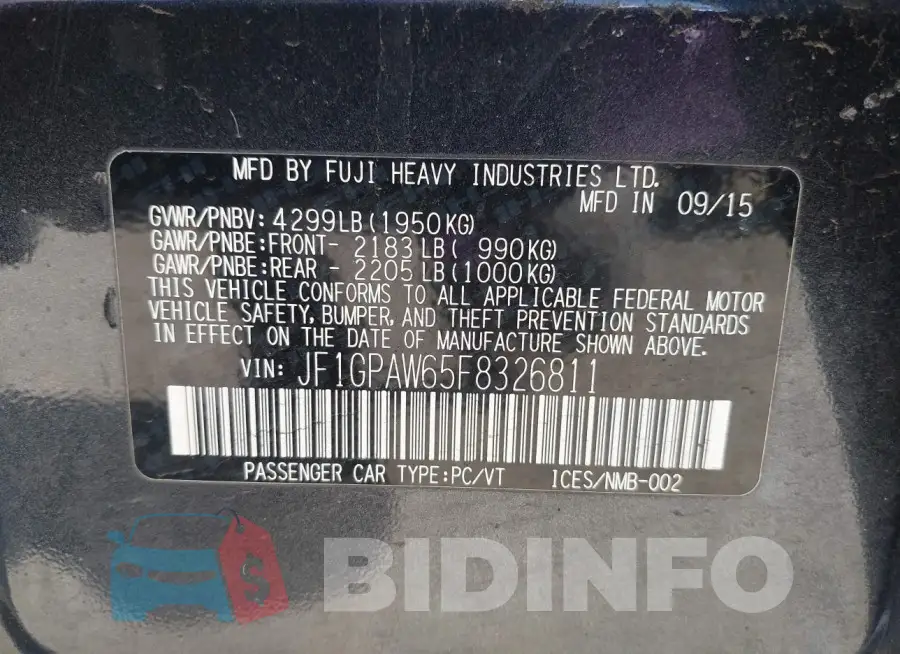 JF1GPAW65F8326811 Photo# 9