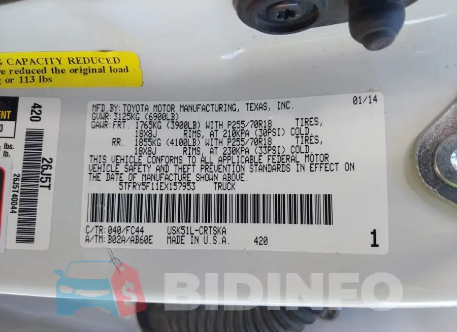5TFRY5F11EX157953 Photo# 9