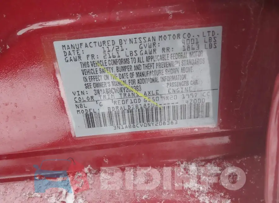 3N1AB8CV0NY208383 Photo# 9