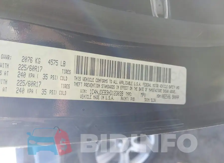 1C4NJDEB3HD123039 Photo# 9