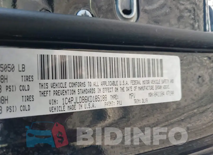 1C4PJLDB6KD185188 Photo# 9
