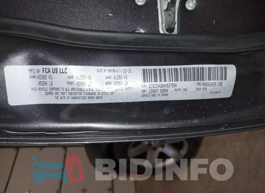 2C3CDXAG6HH537554 Photo# 9