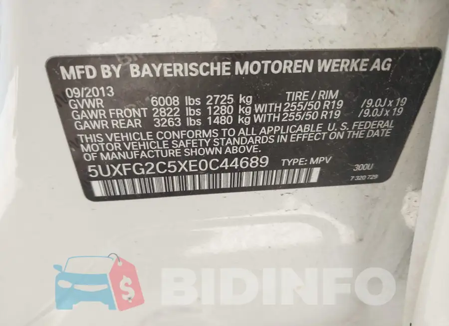 5UXFG2C5XE0C44689 Photo# 9