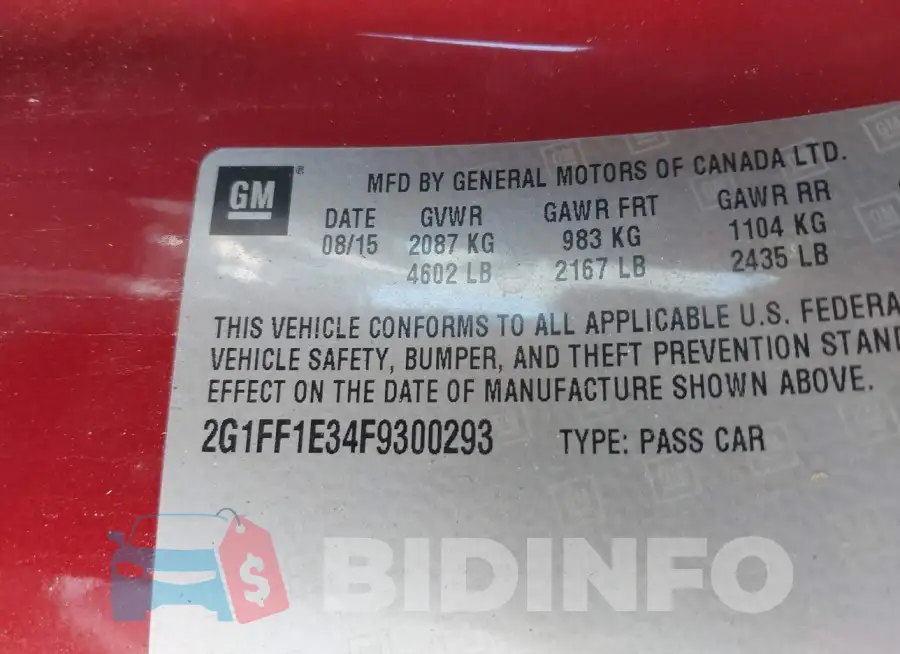 2G1FF1E34F9300293 Photo# 9